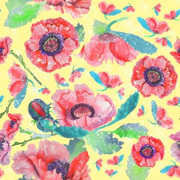 poppyfloral with layers and paint