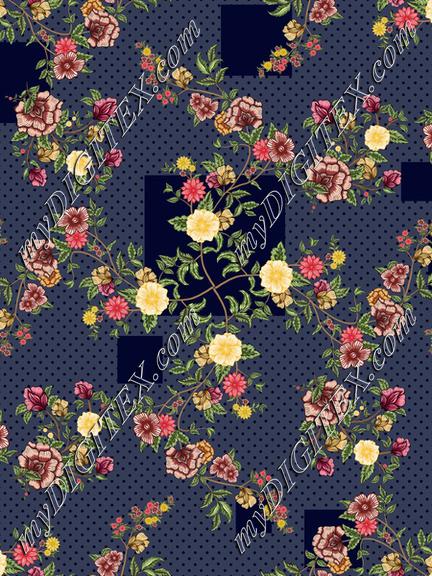 floral with geometric pattern