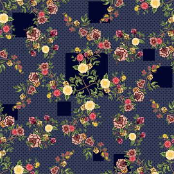 floral with geometric pattern