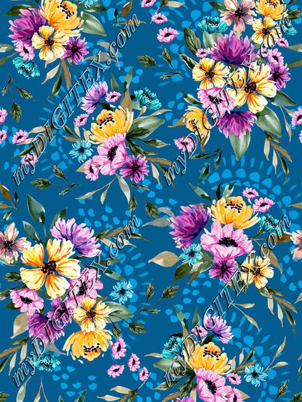 Daphnie Floral Garden V02 - Blue