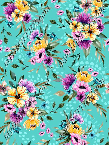 Daphnie Floral Garden V02 - Teal