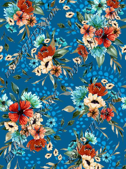 Daphnie Floral Garden V03 - Blue