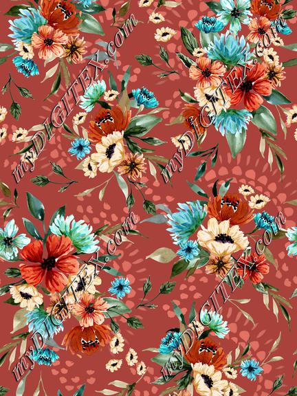 Daphnie Floral Garden V03 - Coral