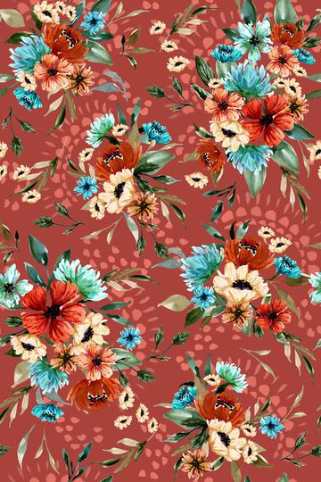 Daphnie Floral Garden V03 - Coral
