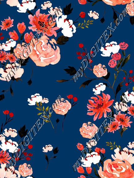 Darling Coral Garden-Dark Blue