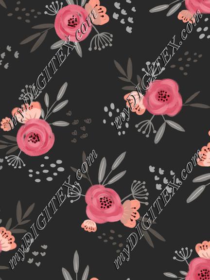 Floral Pink Garden-DarkGray