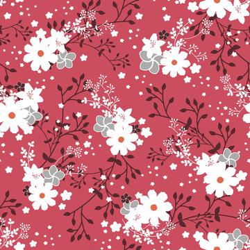 Hot Pink Floral Garden V2-01