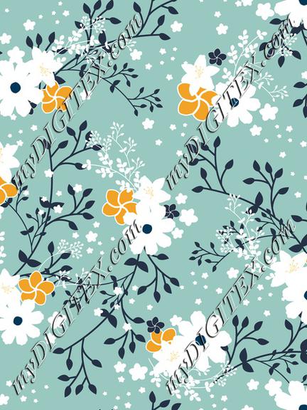 Minty Yellow Floral Garden-01