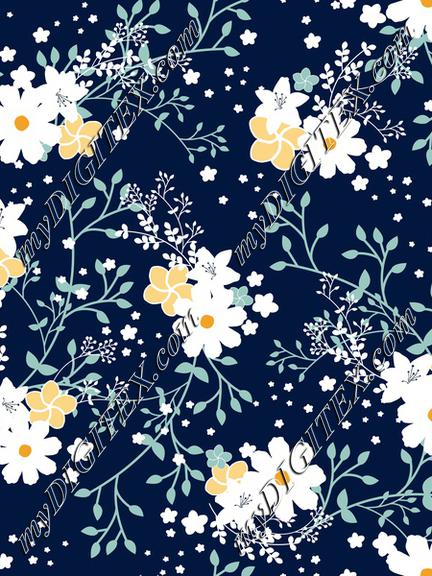 Navy Blue Floral Garden-01