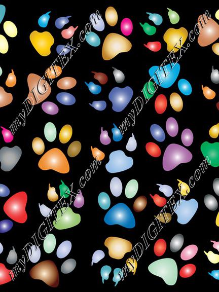 Colorful paws pattern
