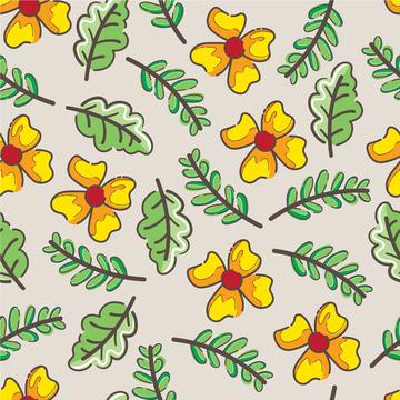 Flowers and leaves pattern