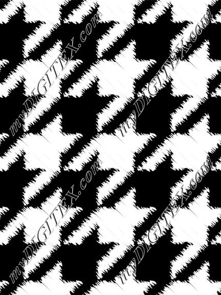 Fuzzy Houndstooth (B&W)