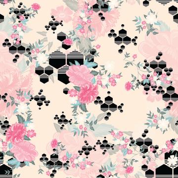 hexagon floral