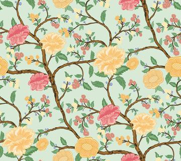 Hand painted floral all over pattern