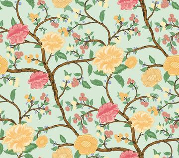 Hand painted floral all over pattern