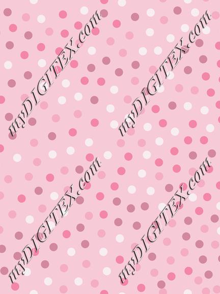 Ombre pink polka dot fabric. Dotted textile