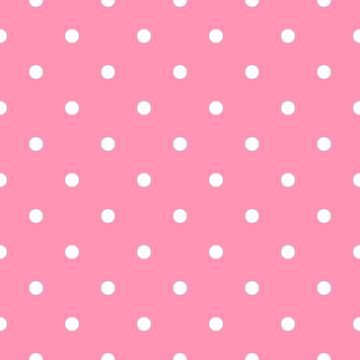 Polka dot white on pink background textile. Dotted fabric