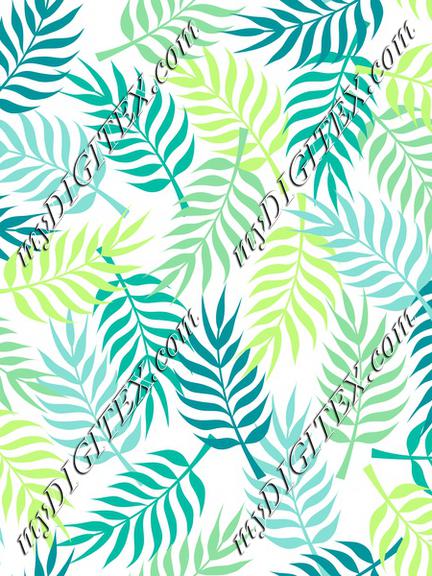 Tropical palm tree leaves on white background