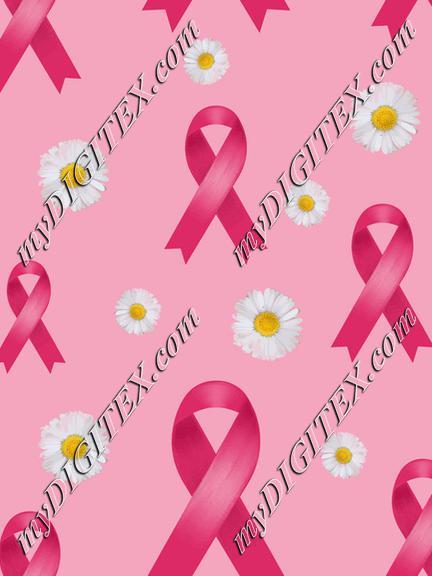 breast cancer pink ribbon and daisies