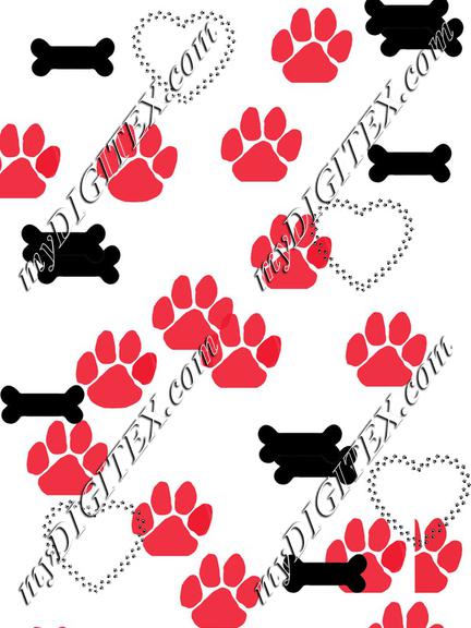 Hearts and Paws Pattern