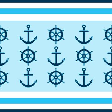 Nautical stripes wheel and anchor2