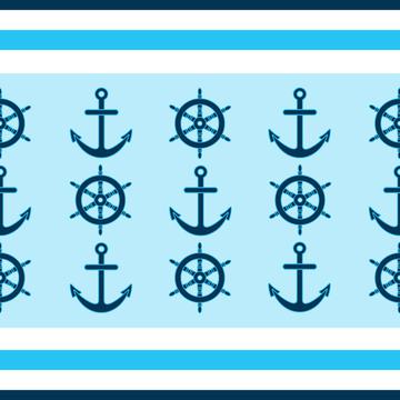 Nautical stripes wheel and anchor2