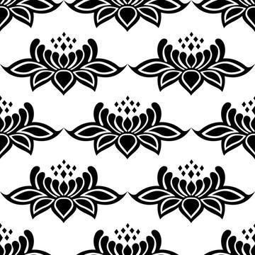 Lace black and white damask flower baroque victorian style