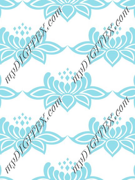 Lace damask blue flowers baroque victorian style