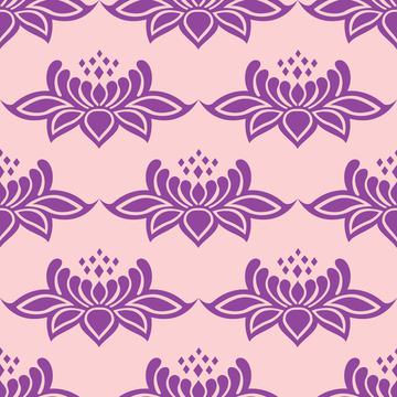 Lace damask violet flowers baroque victorian style