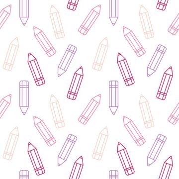 Pink and violet pencils on white background