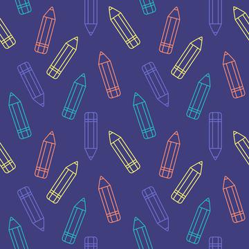 Coloured pencils on navy background