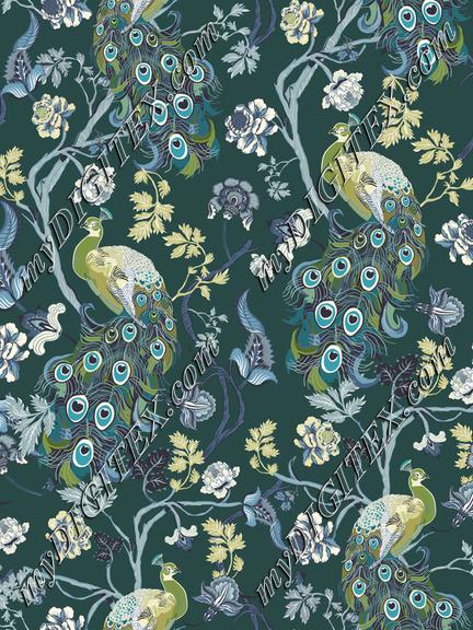 Chinoiserie-Teal-Peacocks