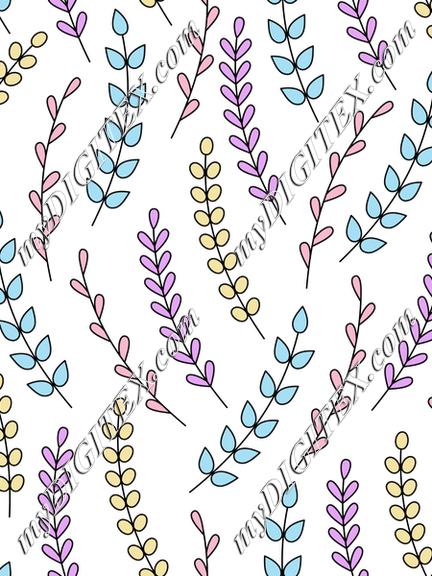 Pastel branches with leaves