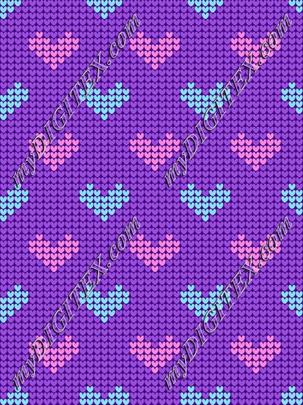 Sweater knitted hearts