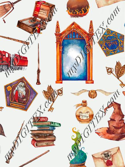 Wizarding Watercolor Elements