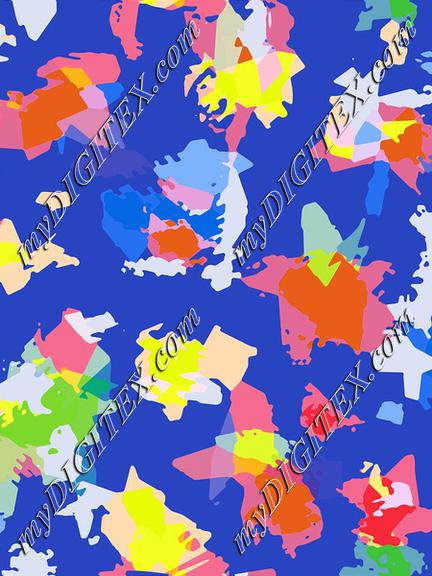 Colorful spots on a blue background