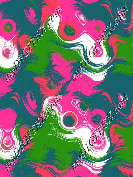 Green pink wavy strokes