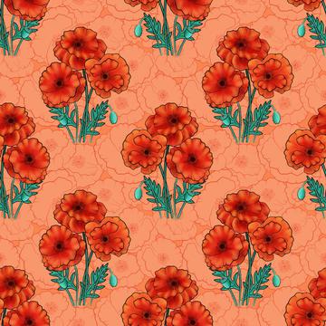 Poppy bouquet orangeBIG