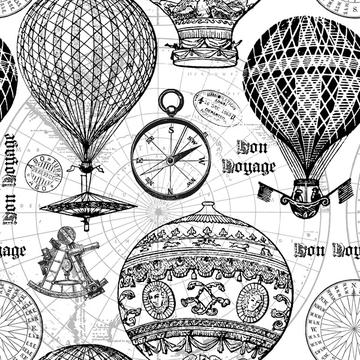 Vintage Travel Hot Air Balloon