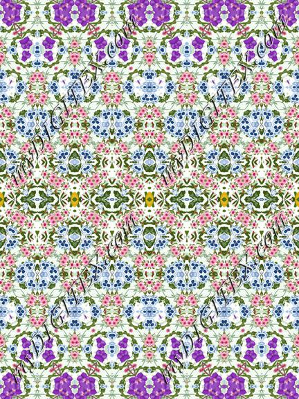 Geometric Fashion Print Purple Blue Pink Floral