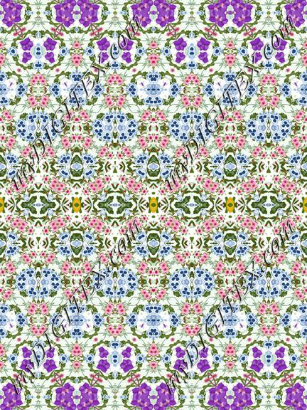 Geometric Fashion Print Purple Blue Pink Floral