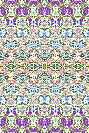 Geometric Fashion Print Purple Blue Pink Floral