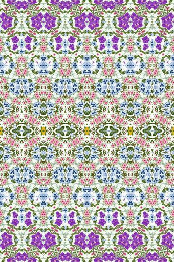 Geometric Fashion Print Purple Blue Pink Floral