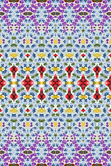 Geometric Fashion Print Purple Red Blue Floral