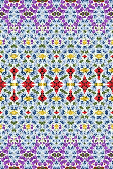 Geometric Fashion Print Purple Red Blue Floral