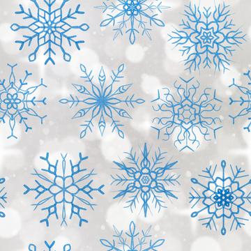 Snowflake bokeh blue