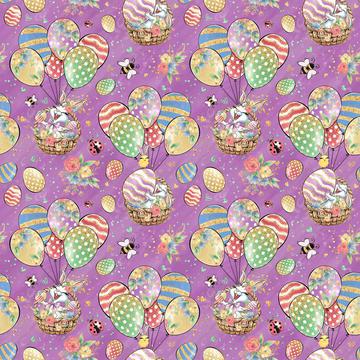 Bunny Fun Purple 30x30cm