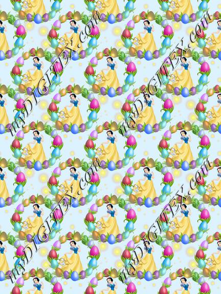 Snow White Easter Egg Circle Blue