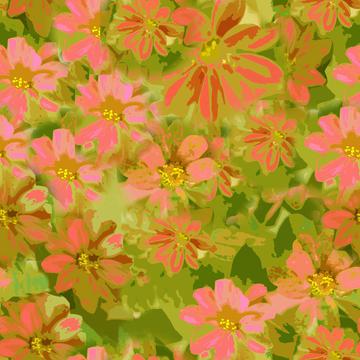 pink and green floral