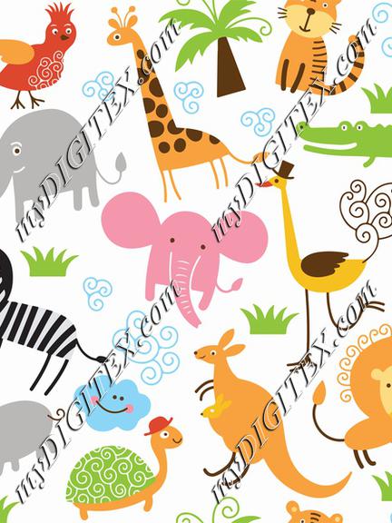 Jungle animals pattern